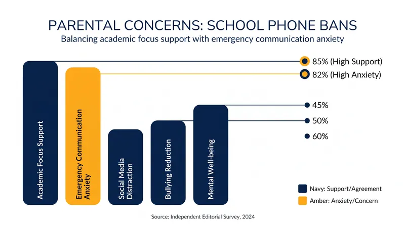 While parents overwhelmingly support phone restrictions, emergency communication remains their primary concern.