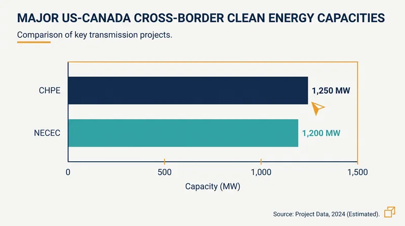 New high-voltage direct current lines are designed to move massive amounts of baseload power across the border.