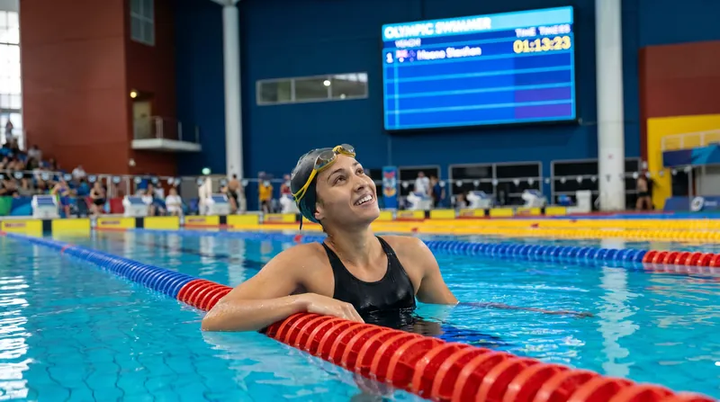 Olympic medalist Iona Anderson is also making a successful return to the pool following a severe back disc injury.