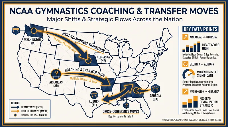A map of the major coaching and athlete movements reshaping the SEC, Big 12, and Big Ten.