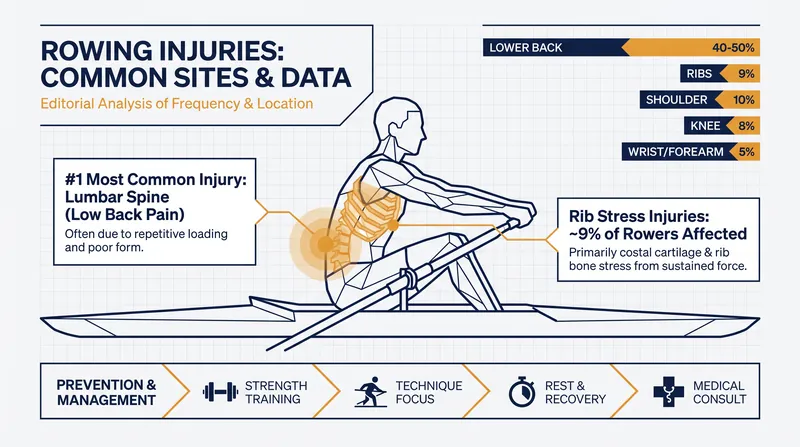 The lower back and lumbar spine remain the most vulnerable areas for elite rowers due to repetitive load.