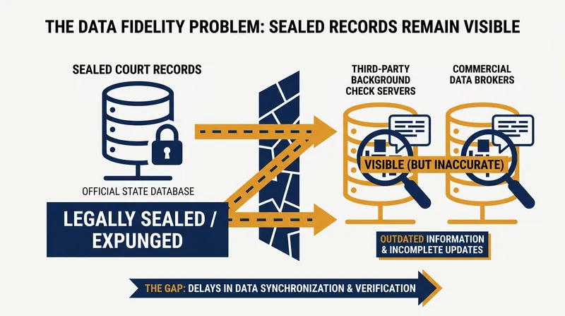 A major challenge remains ensuring that private background check companies update their databases to reflect state-sealed records.