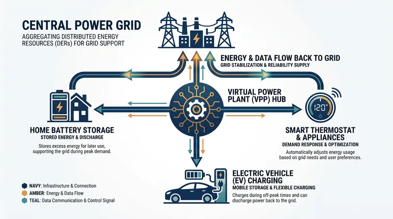 Software coordinates distributed energy resources to discharge power or reduce demand during grid emergencies.