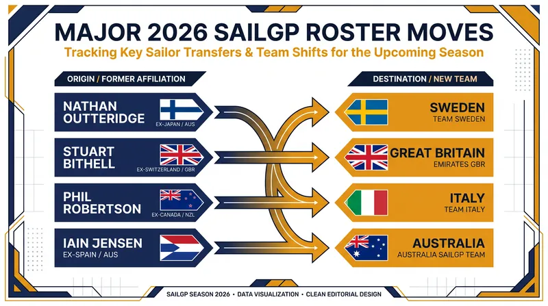 Key transfers have reshaped the competitive landscape ahead of the Oracle Perth Sail Grand Prix.