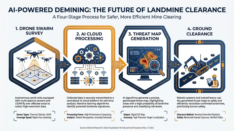 How the modern AI demining workflow protects human operators.