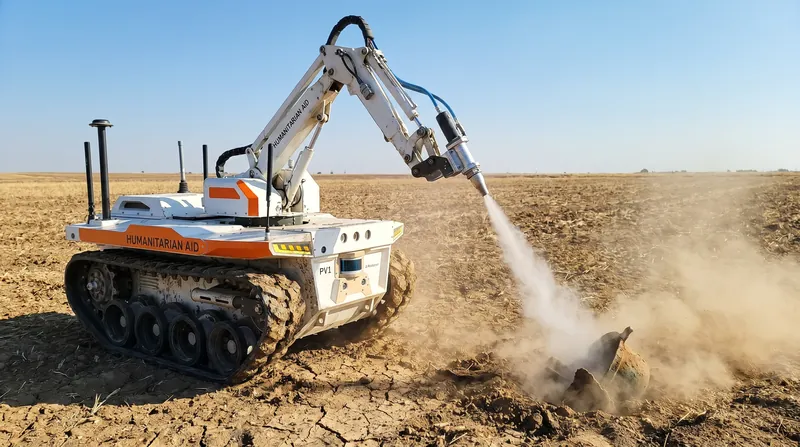 Autonomous ground vehicles are increasingly handling the high-risk excavation phase of demining.