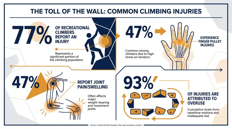 Recent sports medicine reviews highlight the prevalence of overuse injuries, particularly in the fingers and hands.