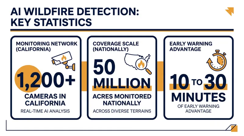 The scale and impact of AI-powered wildfire monitoring across the United States.