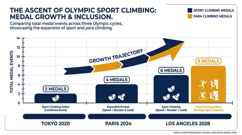 The expansion of sport climbing at the Olympic Games has driven significant commercial interest.