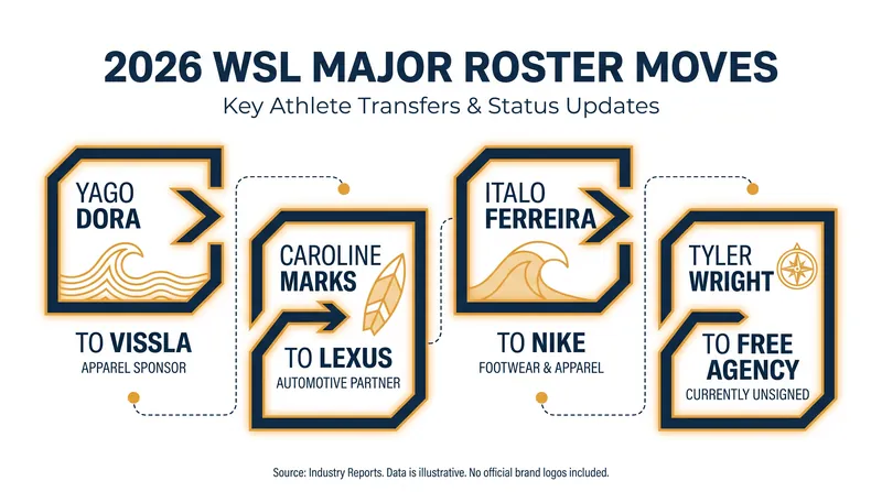 Key transactions heading into the 2026 Championship Tour season.