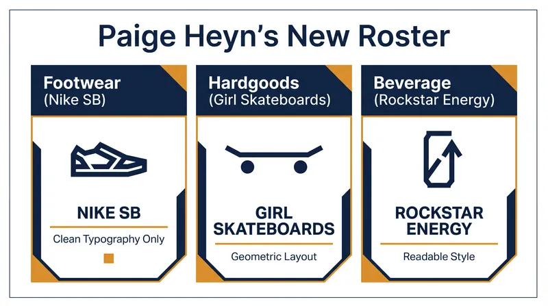 Heyn's new sponsor lineup represents a top-tier portfolio in the professional skateboarding industry.
