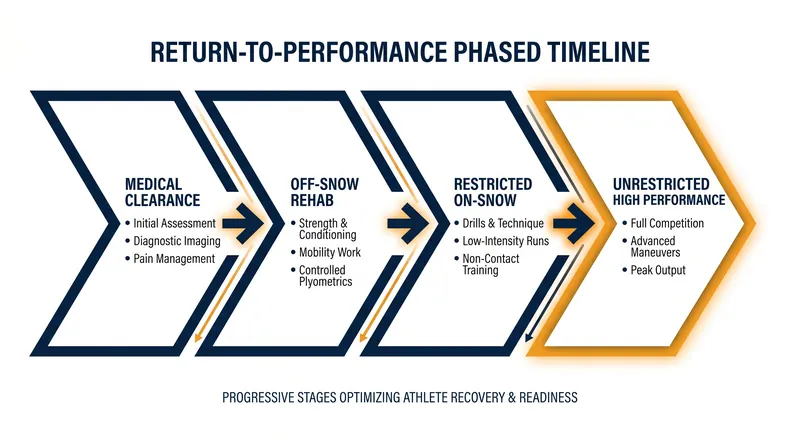 The new Return-to-Performance framework outlines a strict, phased progression back to high-speed competition.