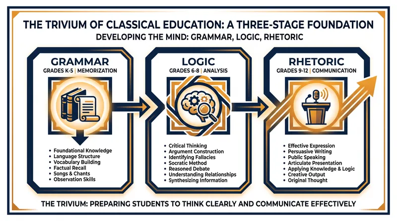 The Trivium aligns teaching methods with the natural cognitive development stages of childhood.