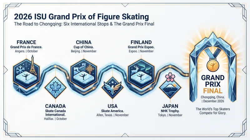 The 2026-2027 ISU Grand Prix circuit spans six countries before the final in China.