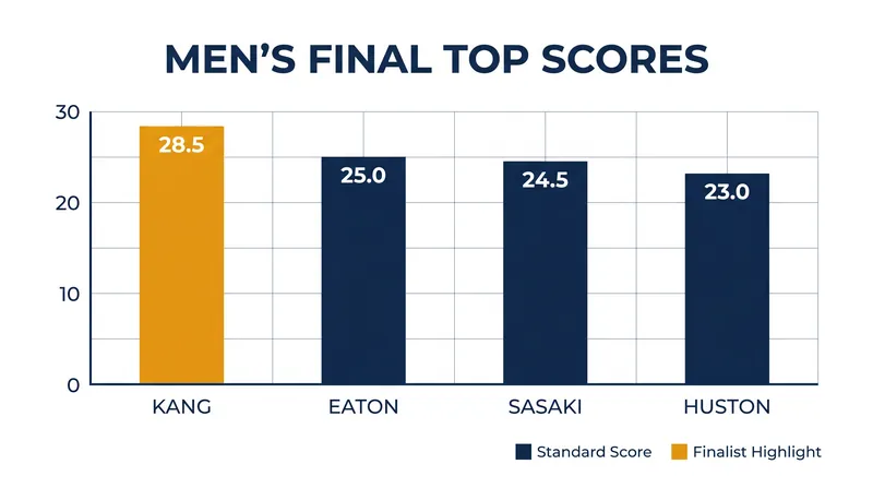 The narrow margin of victory between Juni Kang and Jagger Eaton highlighted the intense competition.