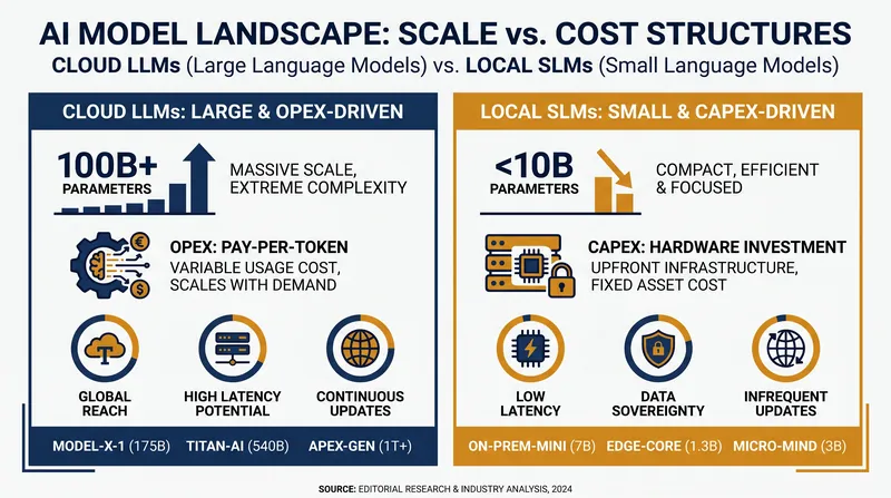 Comparing the scale and financial models of Cloud vs. Local AI.