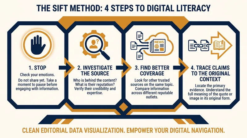 The SIFT method provides a quick, four-step framework for evaluating online information.