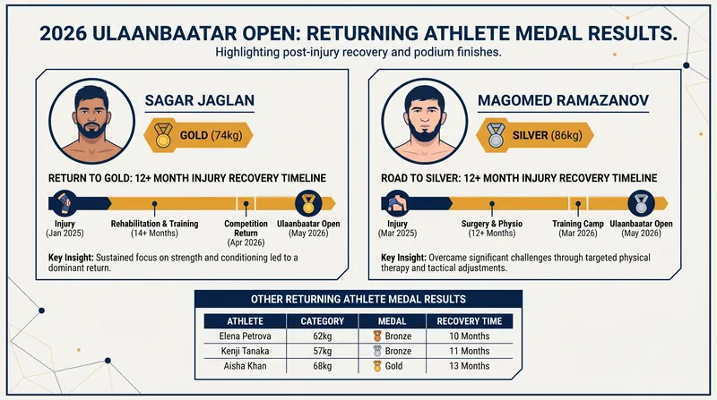 Both athletes secured podium finishes in their first tournament back from major surgeries.