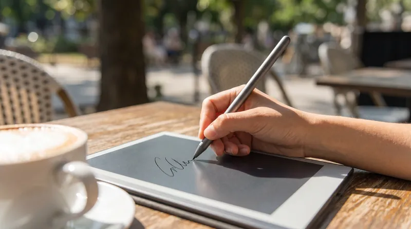 Unlike backlit screens, e-ink displays reflect ambient light, making them perfectly legible in direct sunlight.