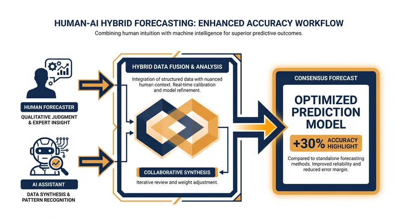 The most accurate predictions today emerge from human-AI collaboration, boosting accuracy by up to 43%.