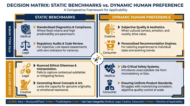 Choosing the right evaluation method depends entirely on the end-use case.