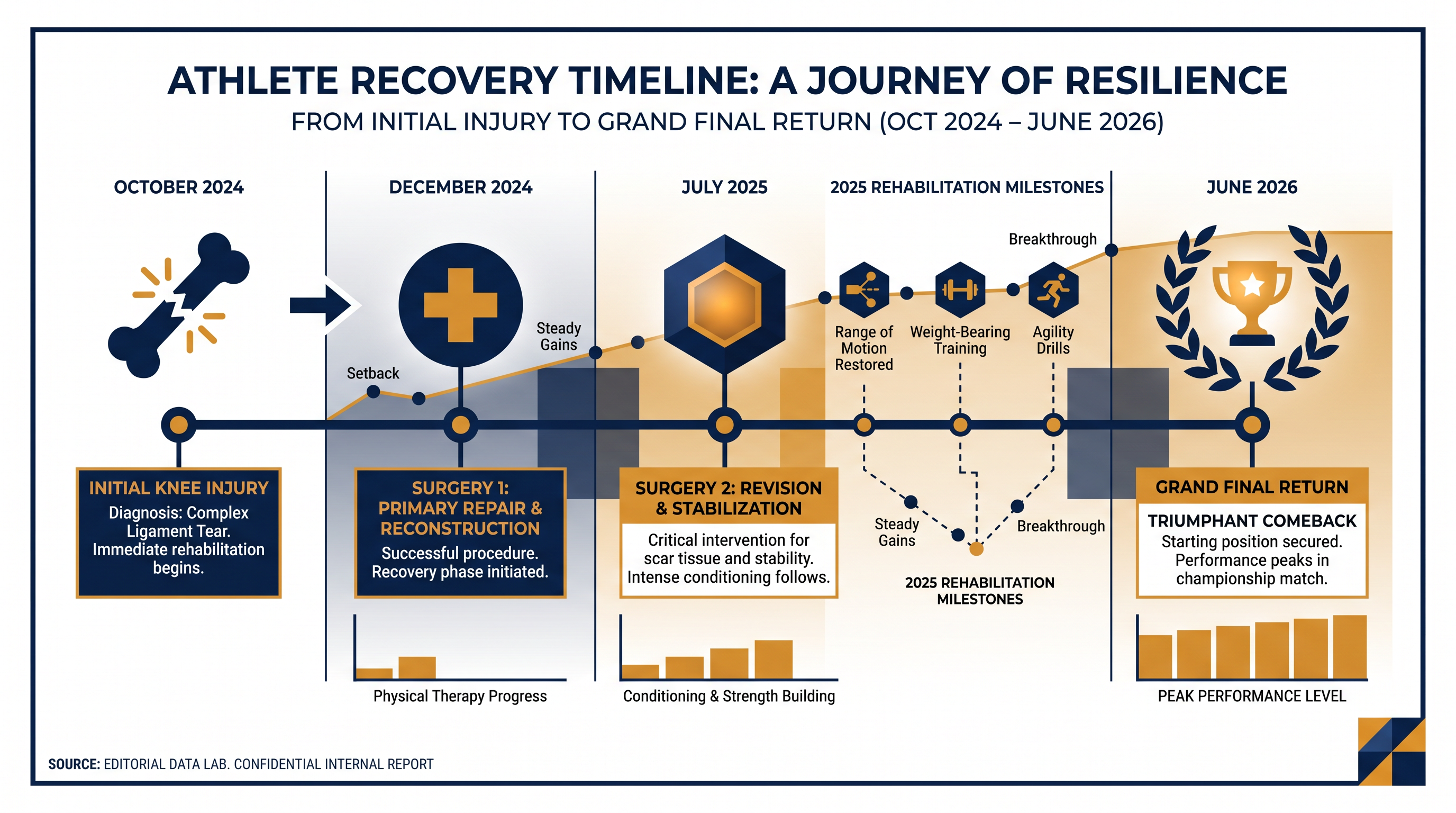 The grueling 20-month timeline from injury to the Grand Final.