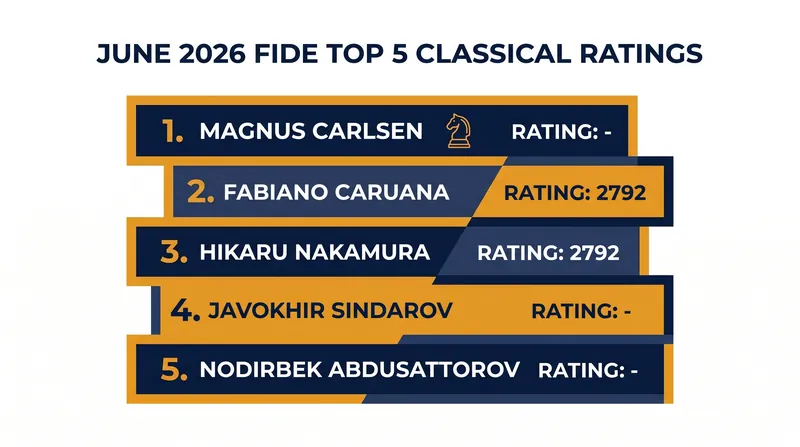 The June 2026 FIDE rating list reflects a mix of established veterans and surging young talent.