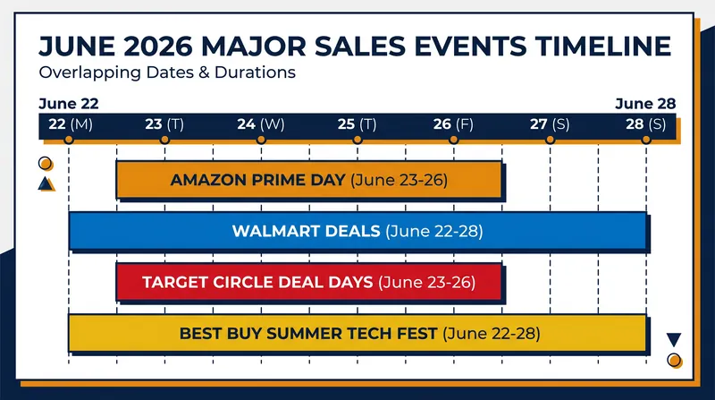 The final week of June 2026 features an unprecedented overlap of major retail sales events.