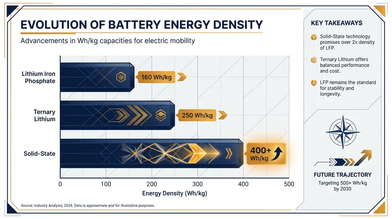 Solid-state chemistry allows for energy densities nearly double that of current commercial lithium-ion cells.