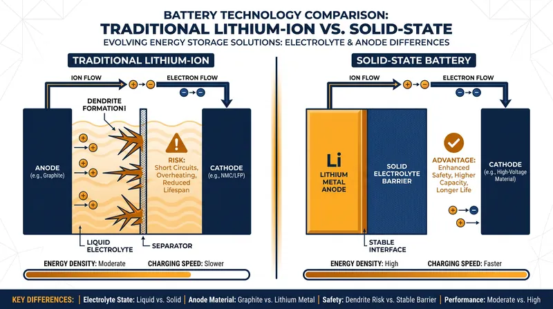 Solid electrolytes physically block the formation of dendrites, eliminating the primary cause of battery fires.