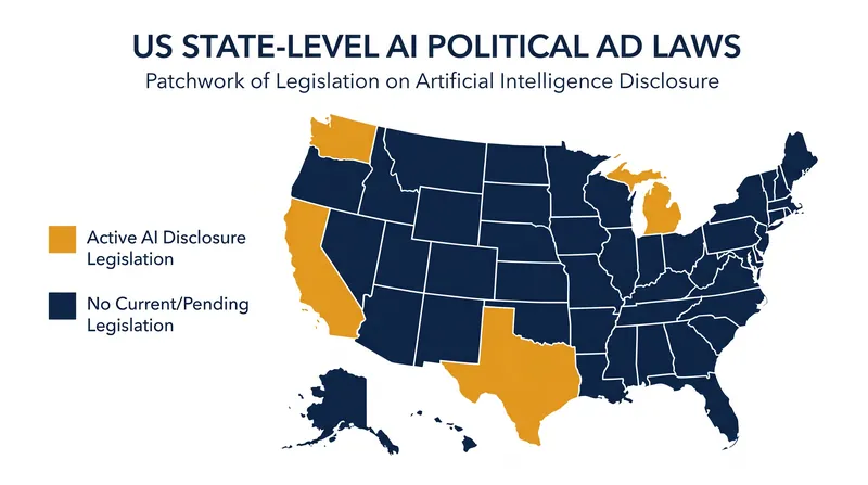 More than a third of U.S. states have enacted their own AI campaign laws to fill the digital regulatory gap.