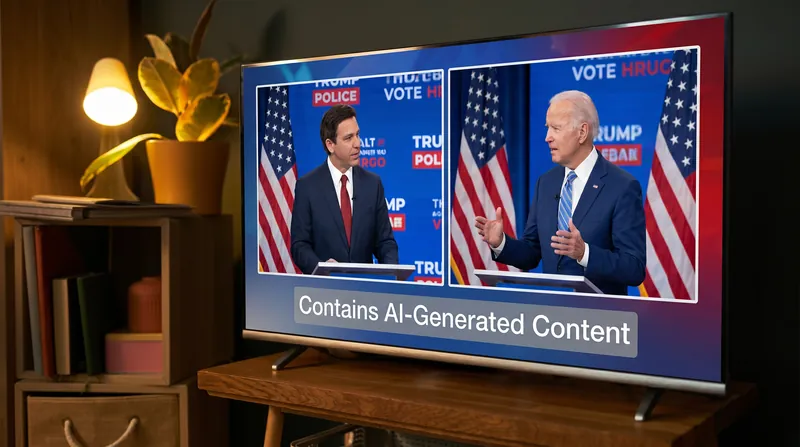 Viewers will see standardized text disclaimers on broadcast television when campaigns utilize generative AI.