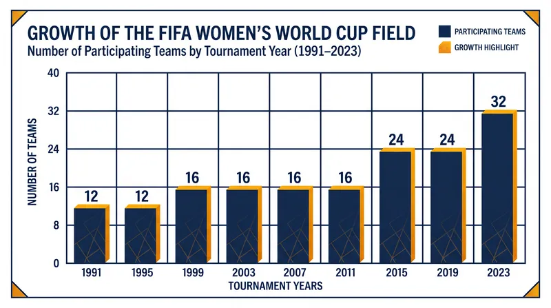 The tournament field has nearly tripled in size since the inaugural 12-team event in 1991.