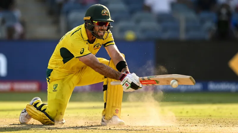 Glenn Maxwell battled severe cramps to score an unbeaten 201 against Afghanistan, rescuing Australia from 91-7.