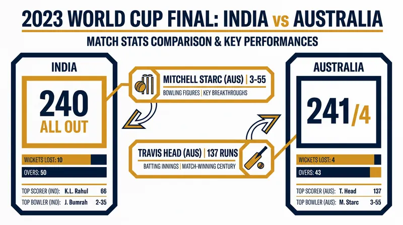 Key figures from the 2023 World Cup Final in Ahmedabad.