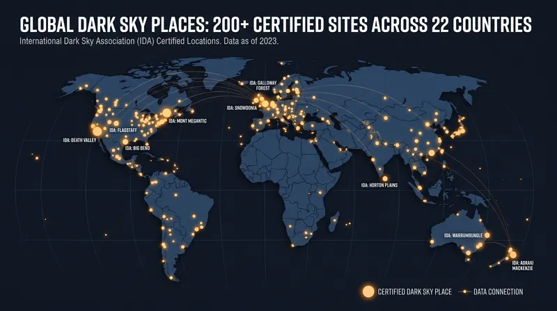 DarkSky International has certified over 200 protected areas, safeguarding more than 160,000 square kilometers of nocturnal habitat.