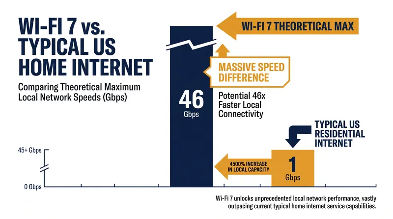 While local network speeds have skyrocketed, external ISP speeds remain the primary bottleneck for most homes.