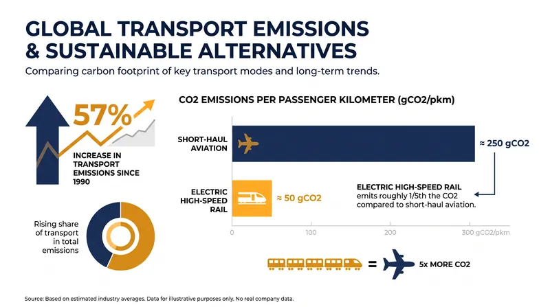 The climate math driving the modal shift from planes to trains.
