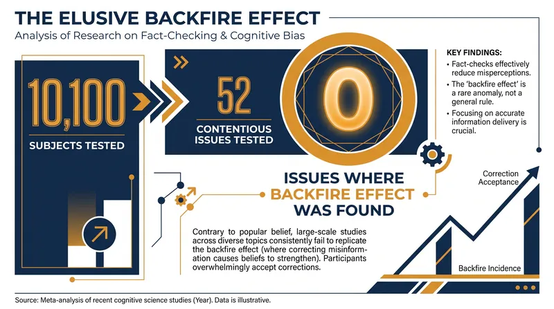 The 2018 Wood and Porter study tested 52 contentious political issues and found zero instances of the backfire effect.