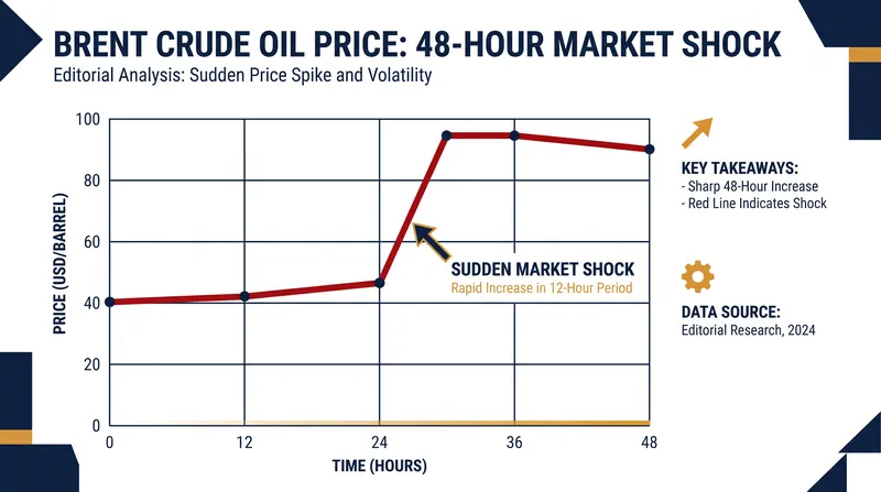 Global oil markets reacted immediately to the suspension of commercial transit through the Strait of Hormuz.