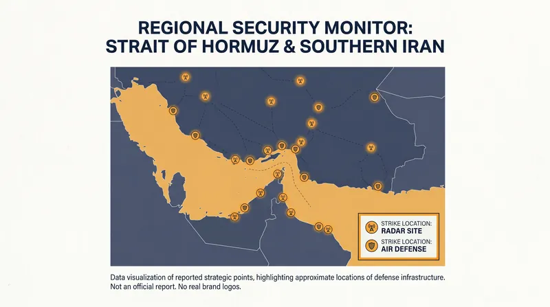 U.S. forces targeted roughly 20 air defense and radar installations across southern Iran.