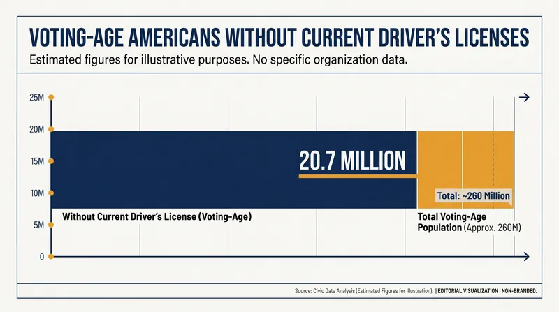 Millions of voting-age Americans lack the primary form of photo identification.