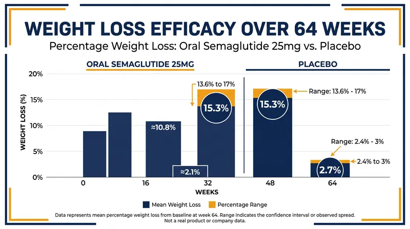 Clinical trials demonstrate significant body weight reduction for patients taking the 25mg daily pill.