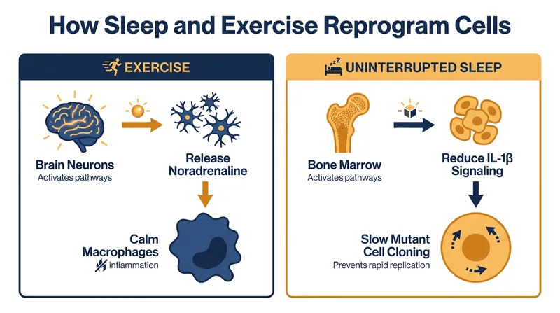 The neuroimmune pathways that connect healthy habits to cellular regulation.