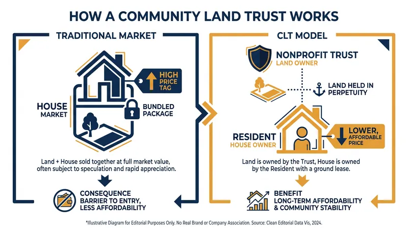 By retaining ownership of the land, trusts significantly lower the purchase price of the home for the buyer.