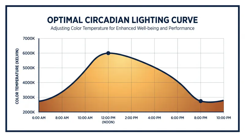 Biodynamic lighting systems mimic the sun's natural color temperature to regulate melatonin production.