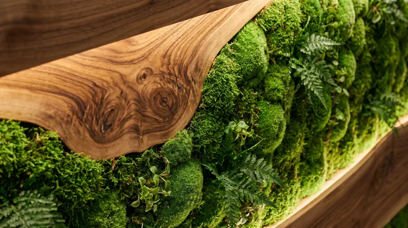 Natural materials like wood and living moss provide the brain with fractal patterns that require less cognitive effort to process.
