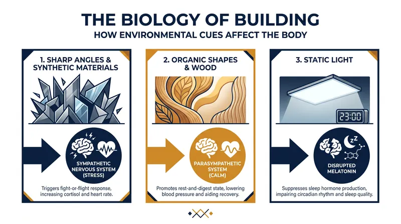 How different architectural choices trigger distinct responses in the human autonomic nervous system.