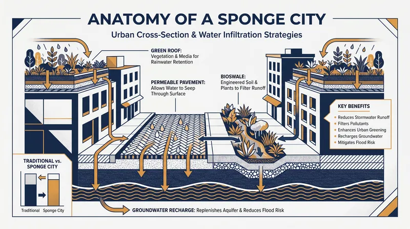How permeable surfaces and green infrastructure work together to mimic natural water cycles.