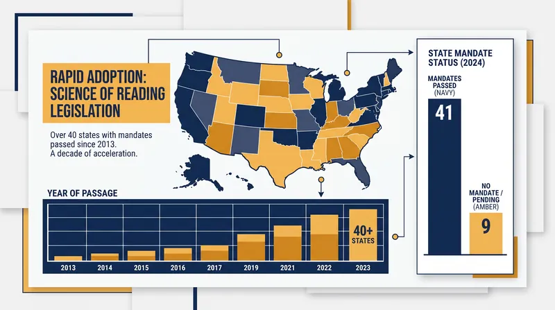 More than 40 states have passed legislation mandating evidence-based reading instruction.